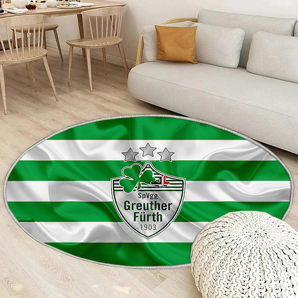 Spvgg Greuther Furth Vert Blanc Soie Drapeau 2 Bundesliga Tapis Sol - Tapis De Salon, Fuerth Allemagne Tapis Art, Tapis pour la décoration de la maison