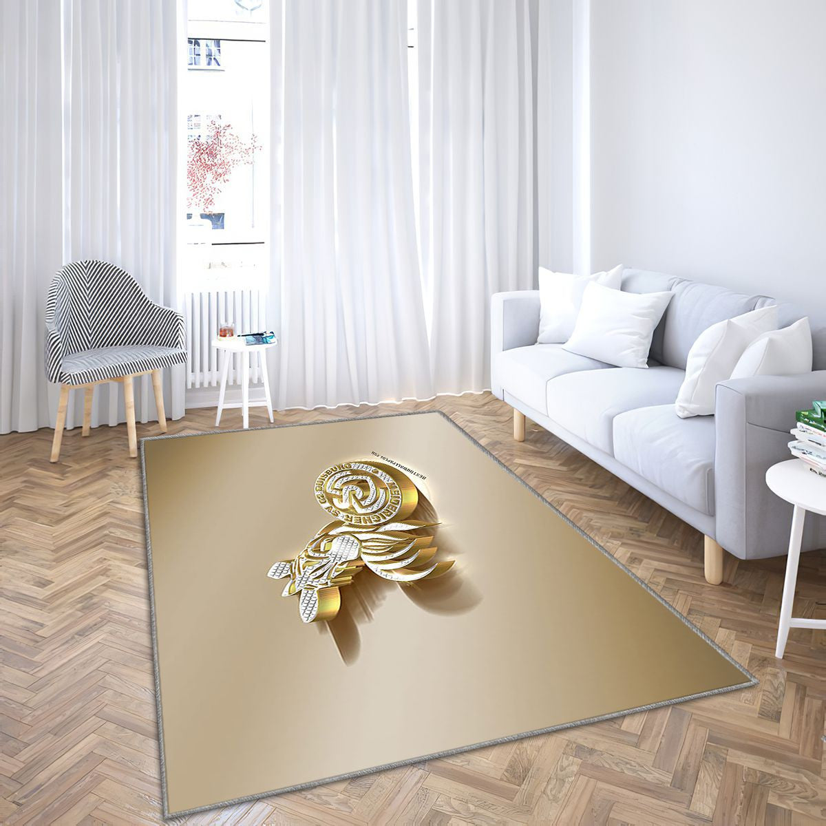 Msv Duisburg Tapis Sol - Tapis De Salon, Golden Silverduisburg Allemagne Tapis Art, Tapis pour la décoration de la maison