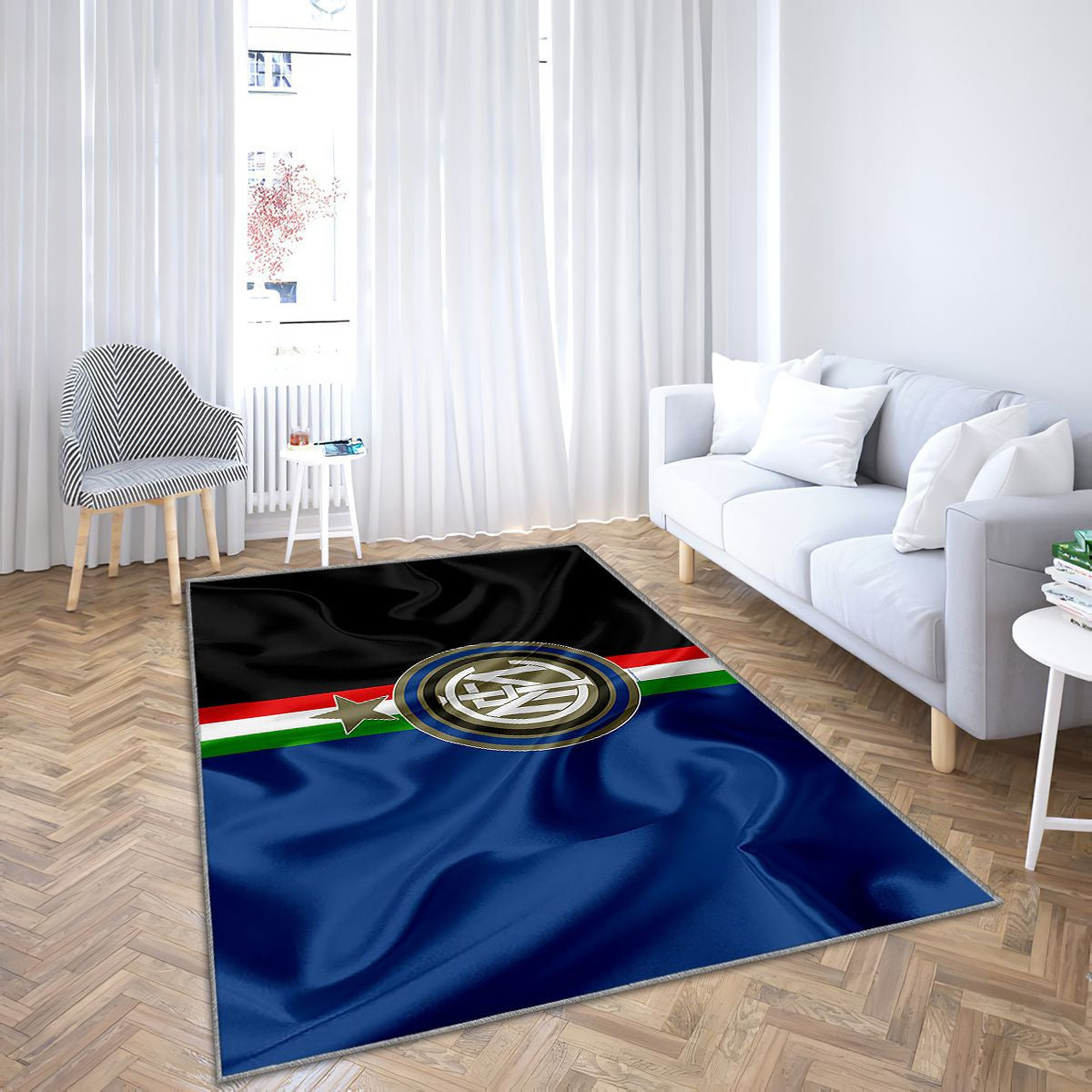 Inter Milan Tapis Sol - Tapis De Salon, Serie A Italie de l'Internazionale Tapis Art, Tapis pour la décoration de la maison