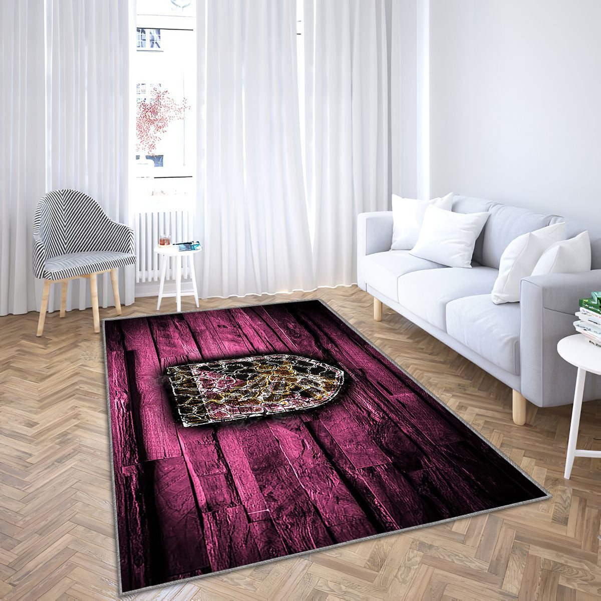 Palermo Fc Tapis Sol - Tapis De Salon, Serie B Club de Football Italien en Bois Rose Tapis Art, Tapis pour la décoration de la maison