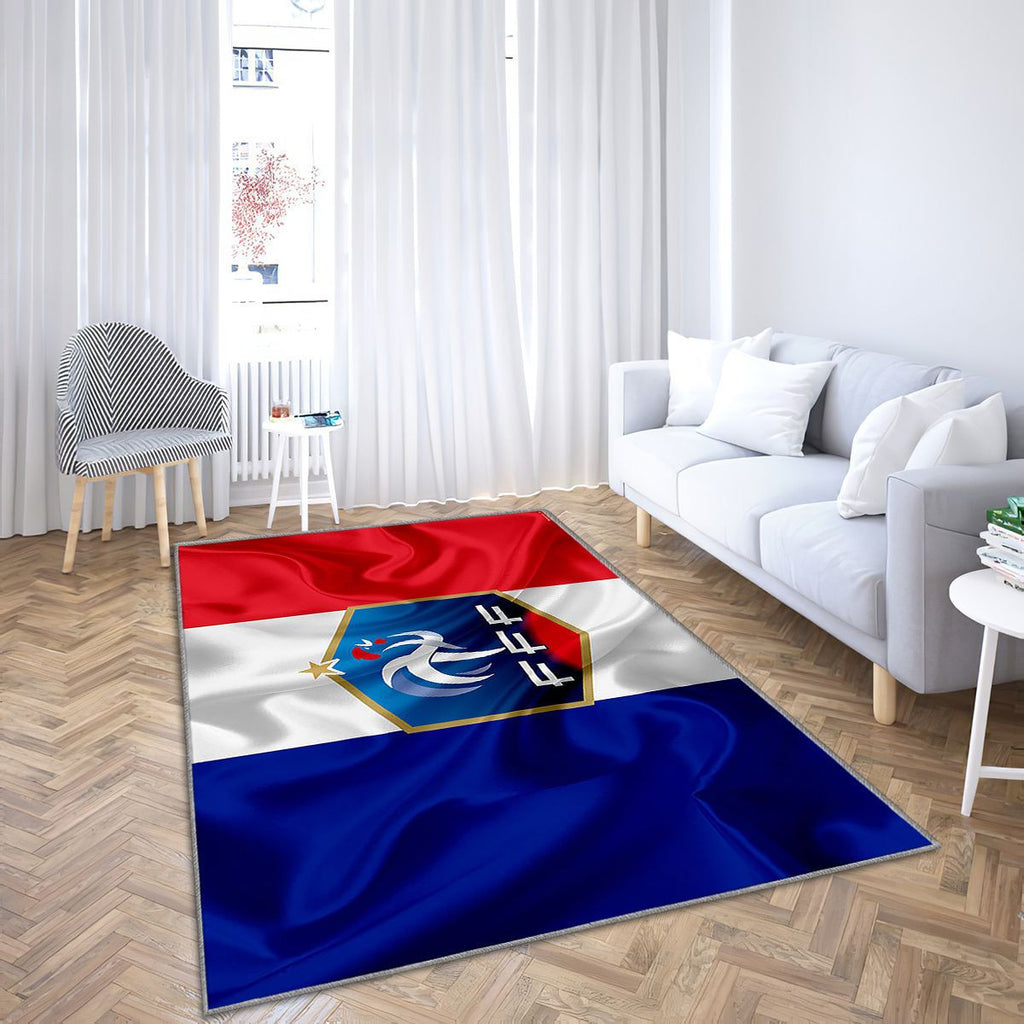 Équipe Nationale De Football De France Tapis Sol - Tapis De Salon, Fédération De Football Tapis Art, Tapis pour la décoration de la maison