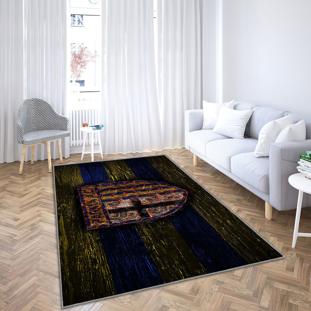 Parma Fc Fire Logo Tapis Sol - Tapis De Salon, Football Grunge Club De Football Italien Tapis Art, Tapis pour la décoration de la maison