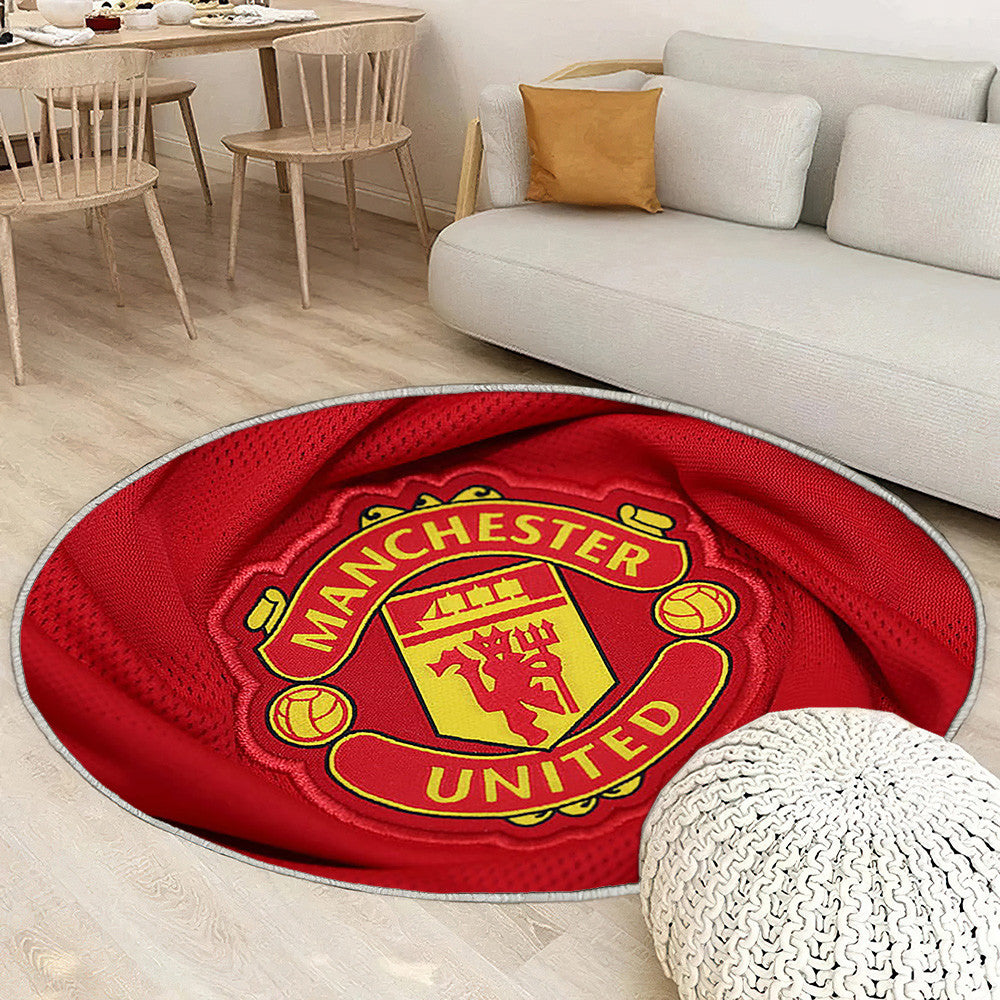 Manchester United Fcpremier League Mu Tapis Sol - Tapis De Salon, Logo Man United Tapis Art, Tapis pour la décoration de la maison