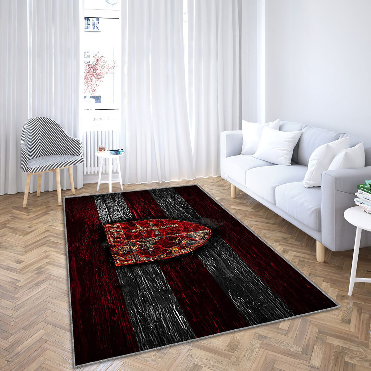 Metz Fc Tapis Sol - Tapis De Salon, Ligue 2 Rouge Et Blancfrançais Football Tapis Art, Tapis pour la décoration de la maison