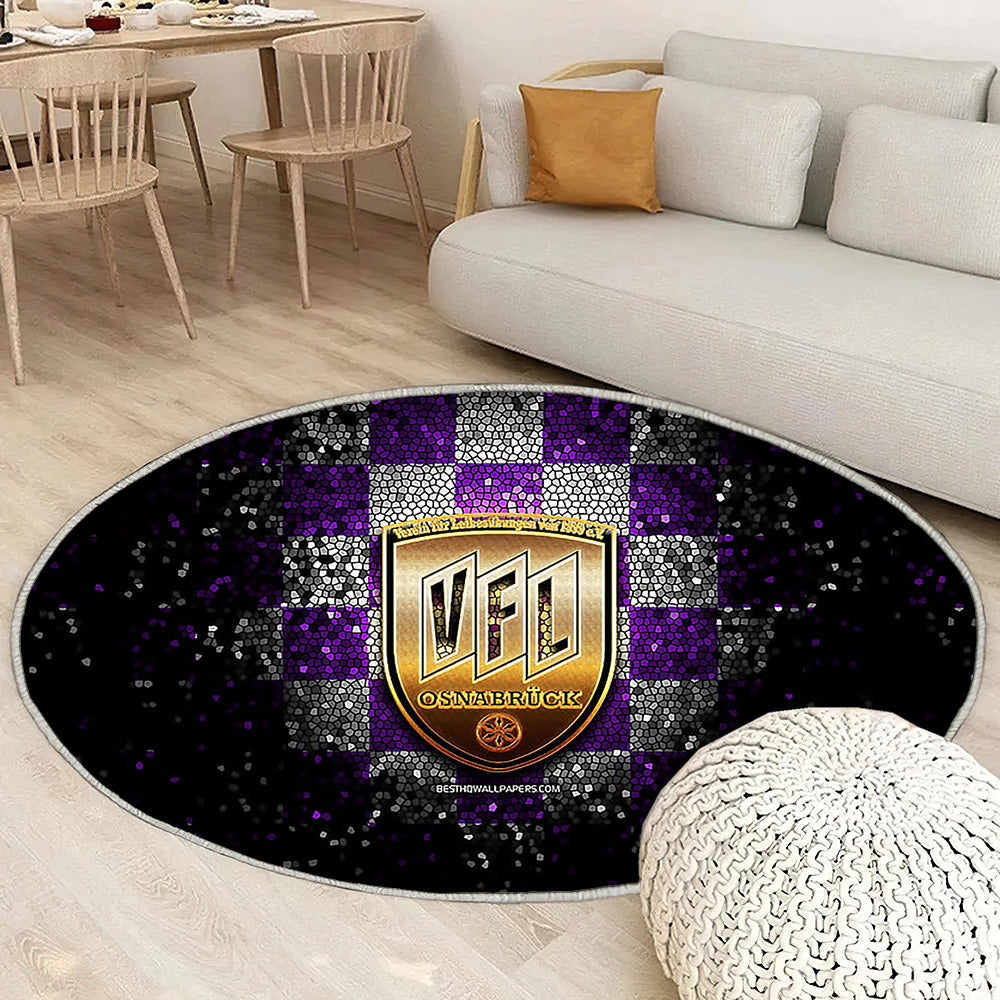 Osnabruck Fc Tapis Sol - Tapis De Salon, Bundesliga 2 Violet Blanc Football Tapis Art, Tapis pour la décoration de la maison