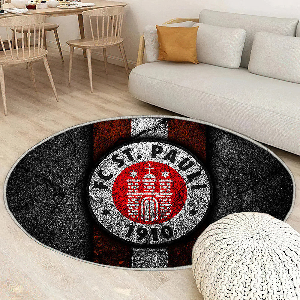 St Pauli Fc Grunge Tapis Sol - Tapis De Salon, Bundesliga 2Équipe allemande de football Tapis Art, Tapis pour la décoration de la maison