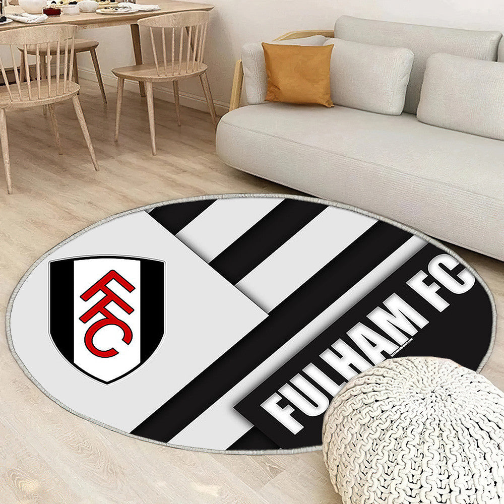 Fulham Fcwhite Black IonEnglish Football Club Tapis Sol - Tapis De Salon, Royaume-Uni Tapis Art, Tapis pour la décoration de la maison
