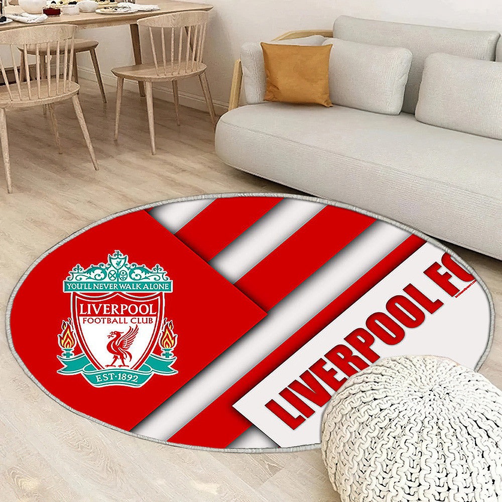 Liverpool Fc Tapis Sol - Tapis De Salon, Red White Ion Football Liverpool Tapis Art, Tapis pour la décoration de la maison