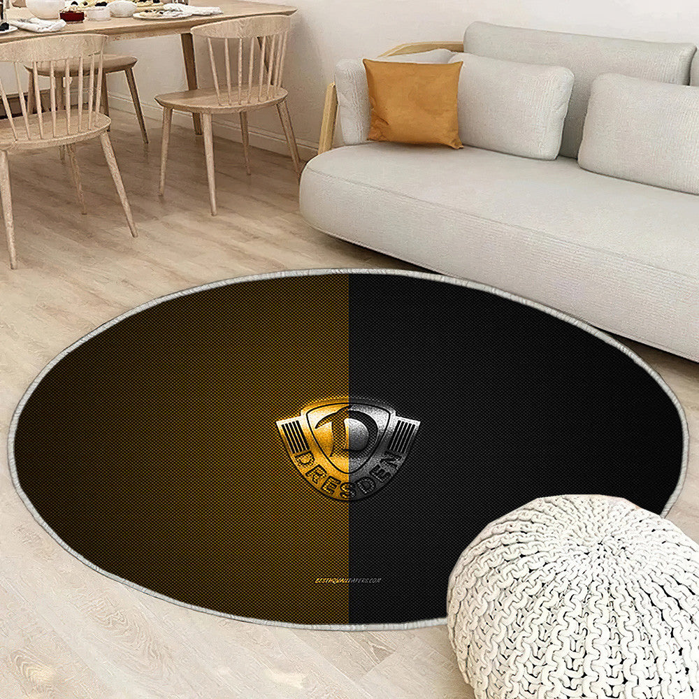 Sg Dynamo Dresden Tapis Sol - Tapis De Salon, Bundesliga 2 Jaune-NoirJaune-Noir Fibre de Carbone Tapis Art, Tapis pour la décoration de la maison