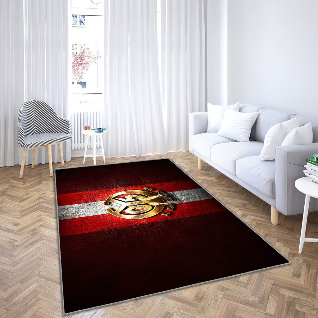 Fsv Mayence 05 Tapis Sol - Tapis De Salon, Bundesliga Red Metal Football Tapis Art, Tapis pour la décoration de la maison