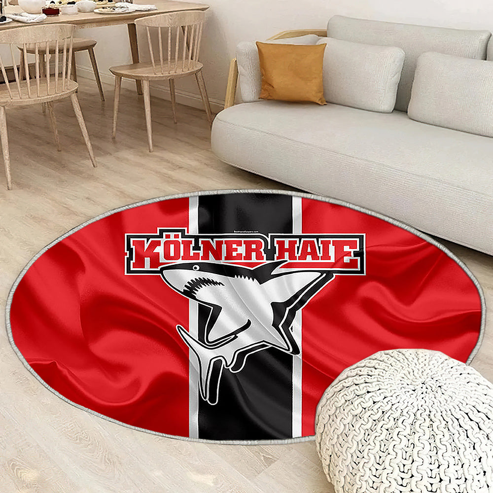 KLner Haie Club de hockey allemand Deutsche Eishockey Liga Tapis Sol - Tapis De Salon, Allemagne Drapeau en soie Tapis Art, Tapis pour la décoration de la maison