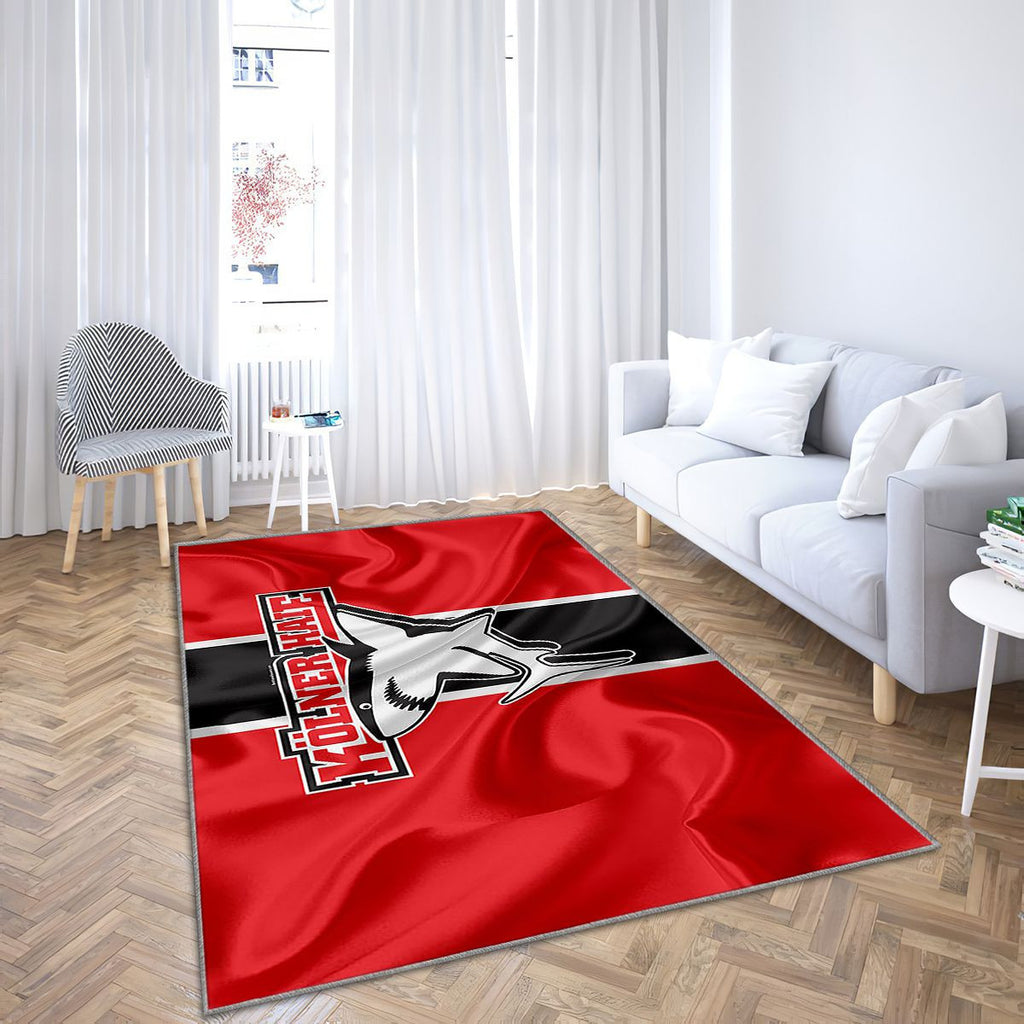 KLner Haie Club de hockey allemand Deutsche Eishockey Liga Tapis Sol - Tapis De Salon, Allemagne Drapeau en soie Tapis Art, Tapis pour la décoration de la maison