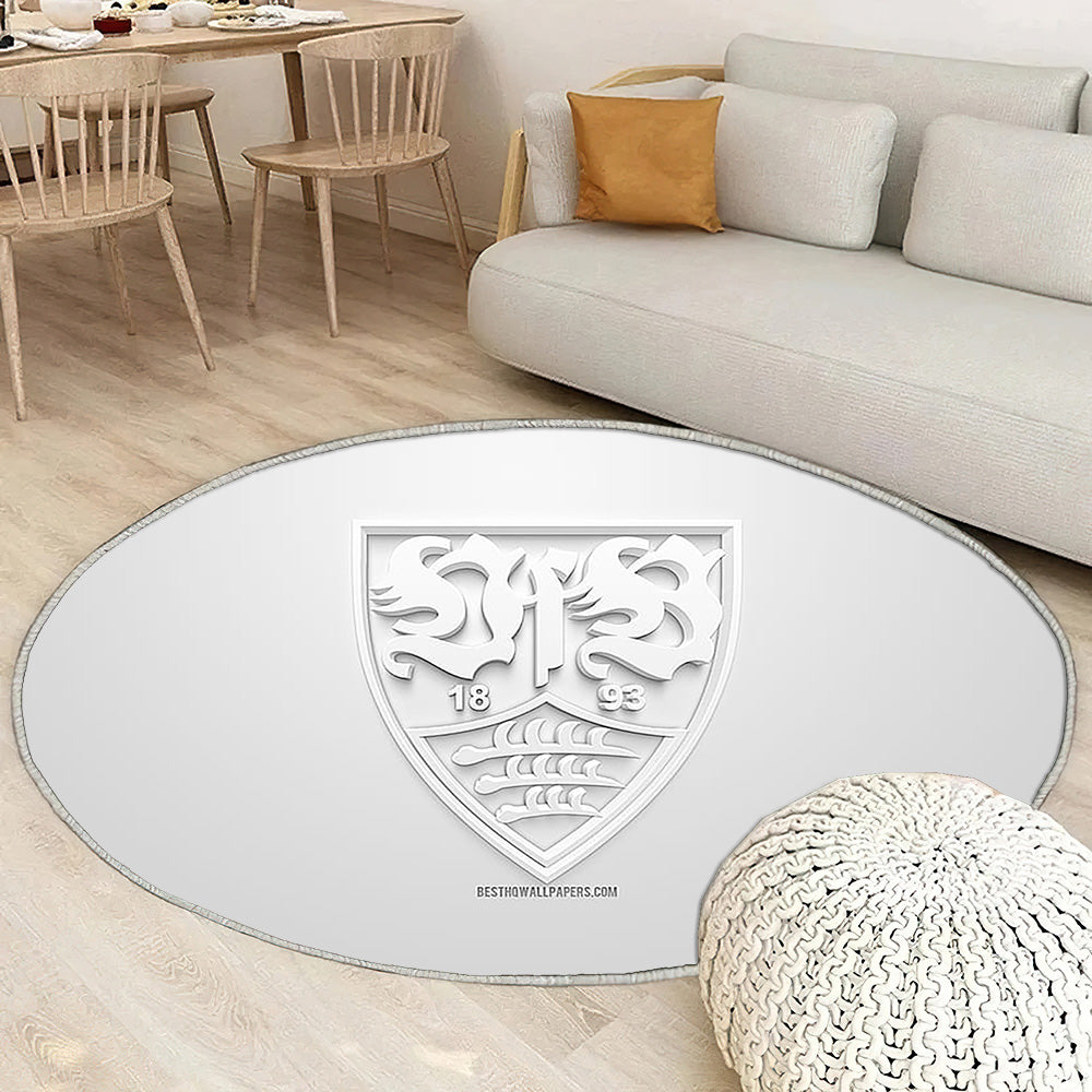 Vfb Stuttgart Tapis Sol - Tapis De Salon, Club de football allemand 3D blanc Tapis Art, Tapis pour la décoration de la maison