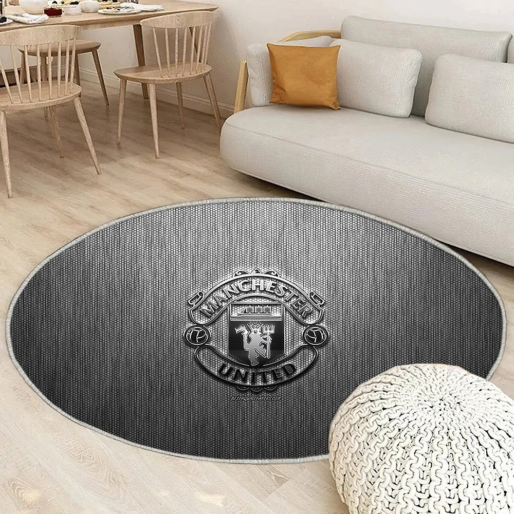 Manchester United Fc Tapis Sol - Tapis De Salon, Steel Grey Metal Tapis Art, Tapis pour la décoration de la maison