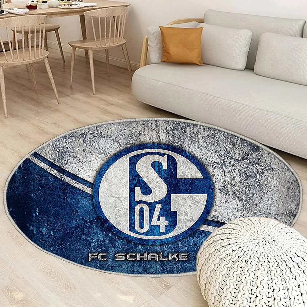 Schalke 04 Fc Tapis Sol - Tapis De Salon, Grunge Bundesliga Club De Football Allemand Tapis Art, Tapis pour la décoration de la maison