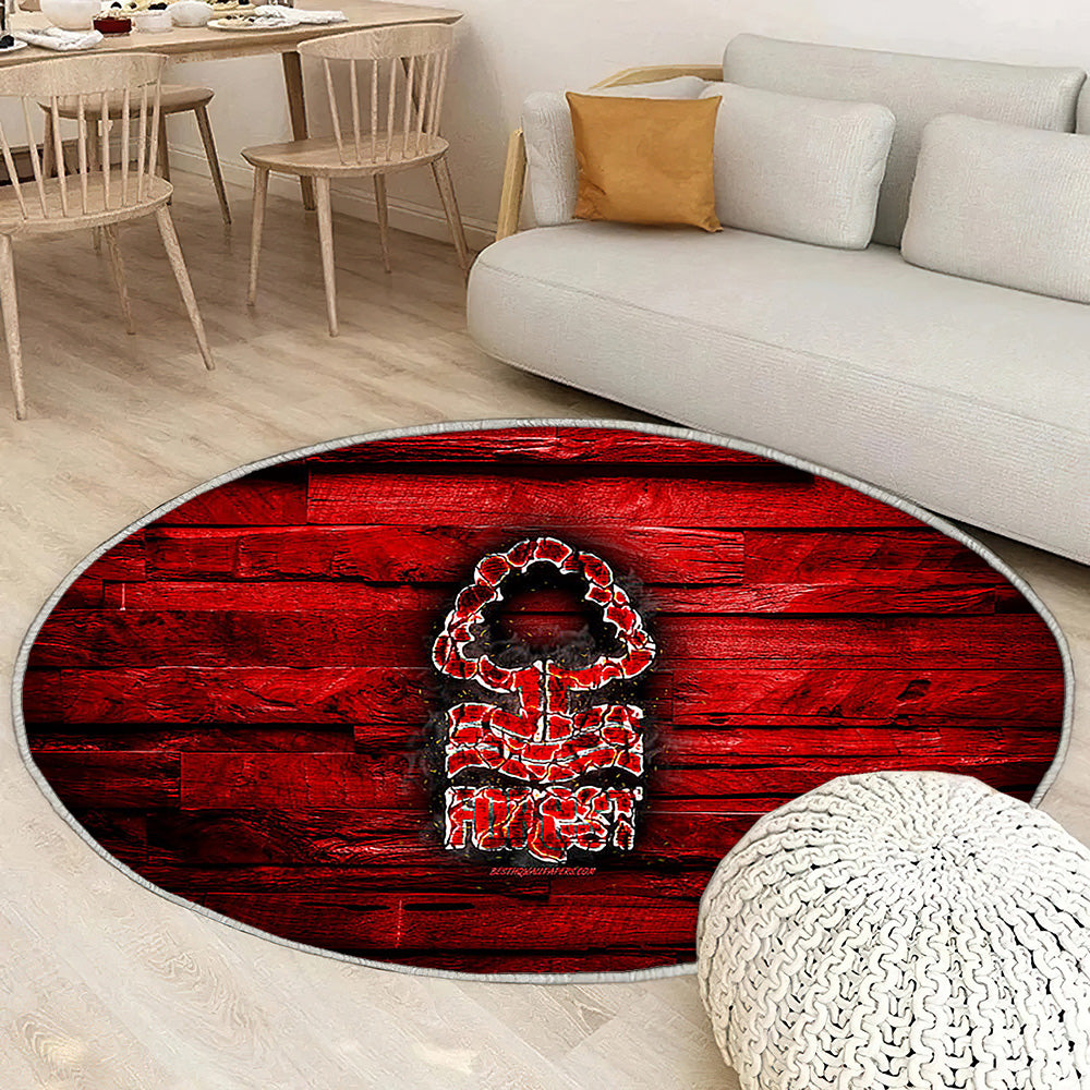 Nottingham Forest Fc Tapis Sol - Tapis De Salon, Championnat d'Angleterre BurningNottingham Forest Tapis Art, Tapis pour la décoration de la maison