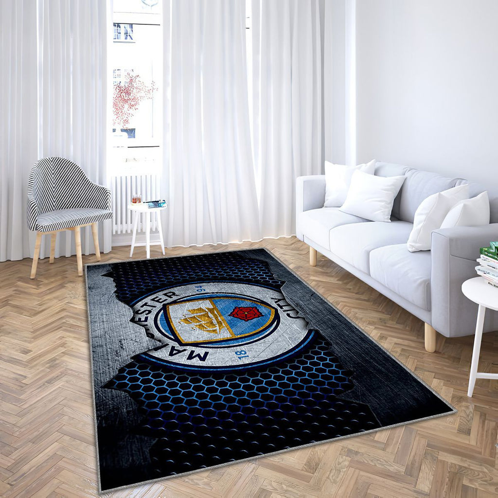 Manchester City Football Tapis Sol - Tapis De Salon, Angleterre Tapis Art, Tapis pour la décoration de la maison