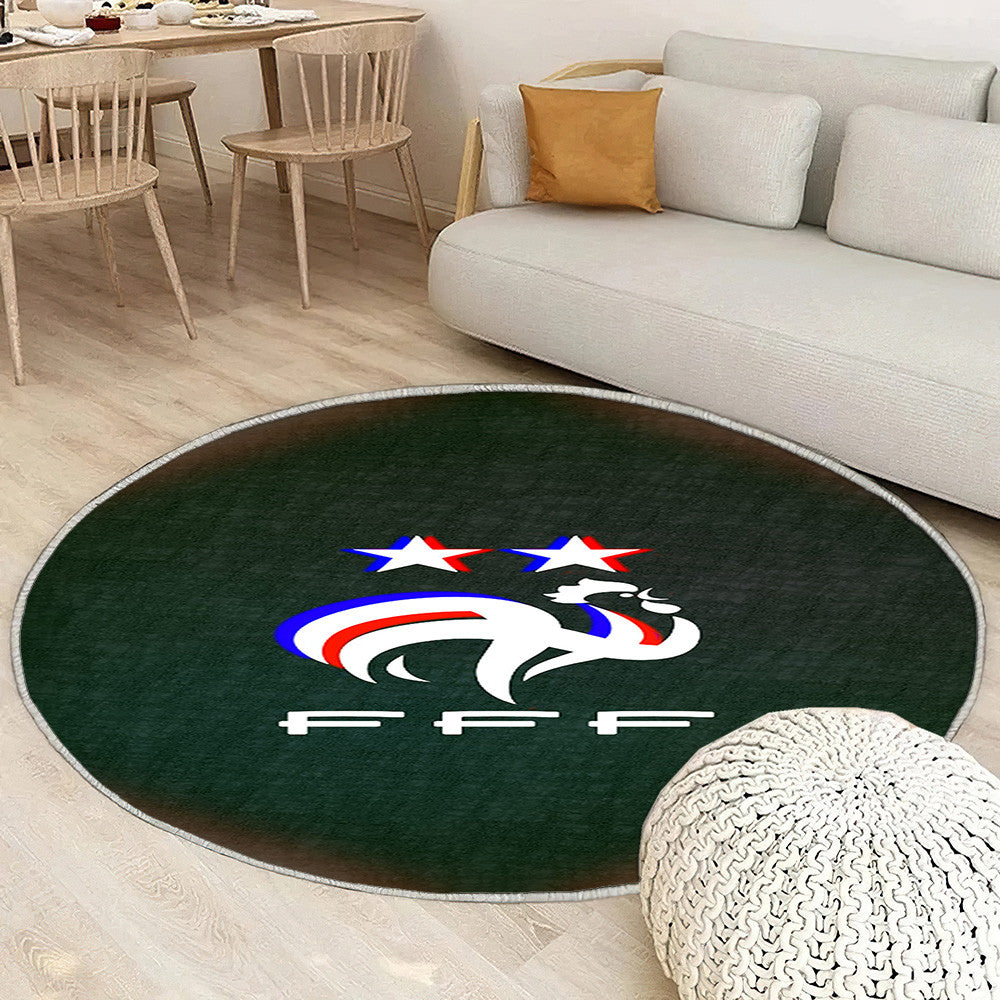 Logo Fff Tapis Sol - Tapis De Salon, Football France Tapis Art, Tapis pour la décoration de la maison