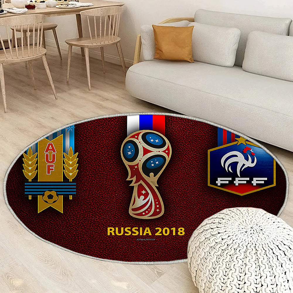 Uruguay contre France2018 Coupe du Monde de la Fifa Russie 2018 Tapis Sol - Tapis De Salon, Match de Football Tapis Art, Tapis pour la décoration de la maison