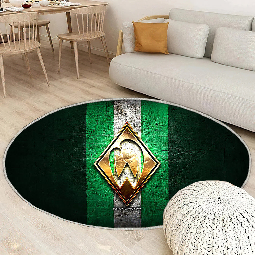 Sv Werder Brême Tapis Sol - Tapis De Salon, Bundesliga Football en métal vert Tapis Art, Tapis pour la décoration de la maison
