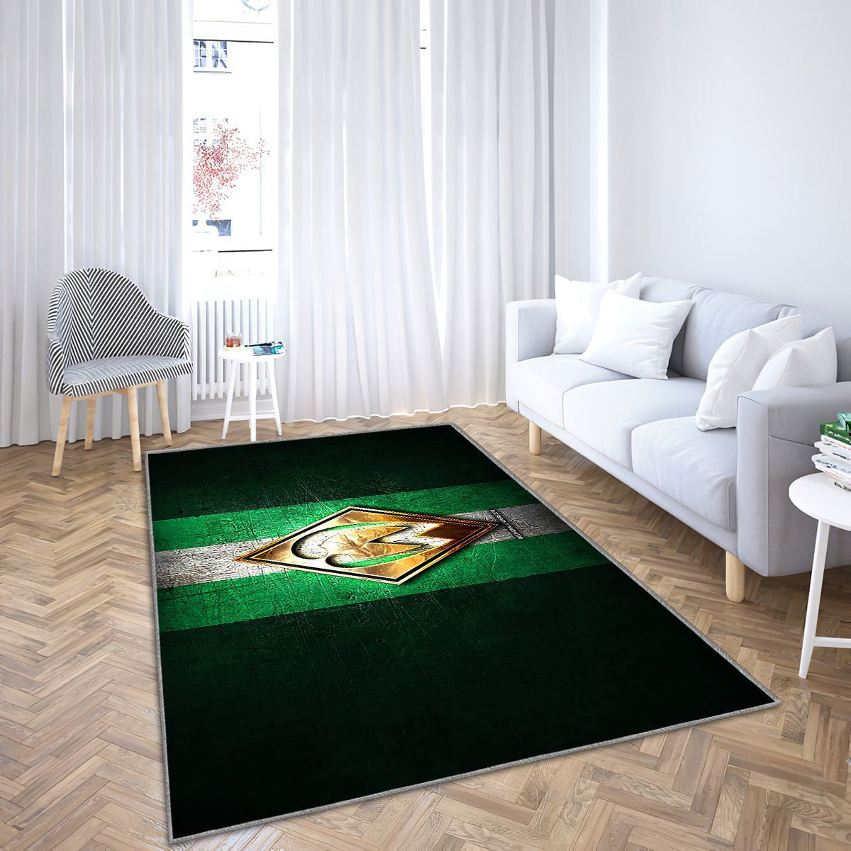 Sv Werder Brême Tapis Sol - Tapis De Salon, Bundesliga Football en métal vert Tapis Art, Tapis pour la décoration de la maison