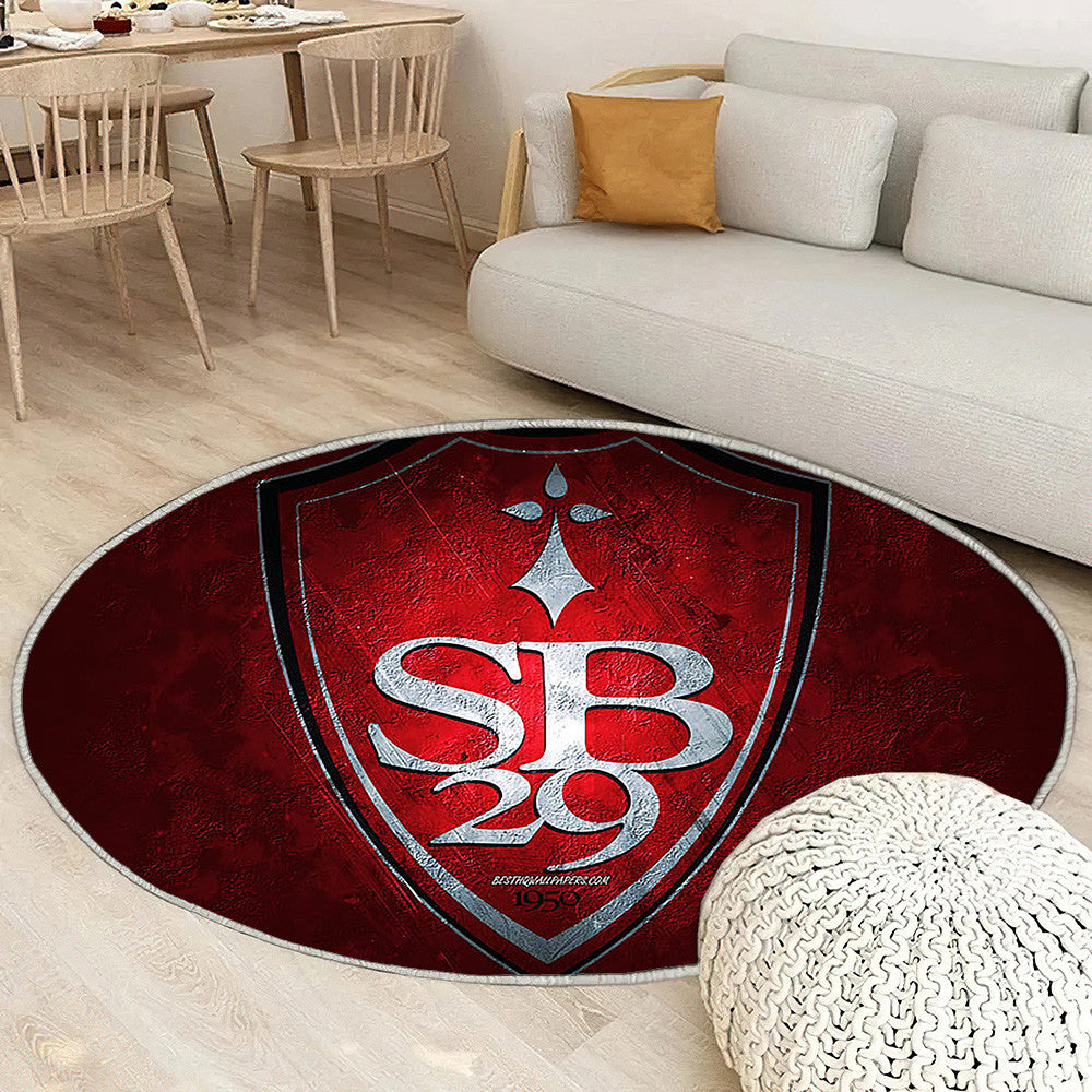 Stade Brestois 29 Tapis Sol - Tapis De Salon, Rouge Stade Brestois 29Grunge Art Tapis Art, Tapis pour la décoration de la maison