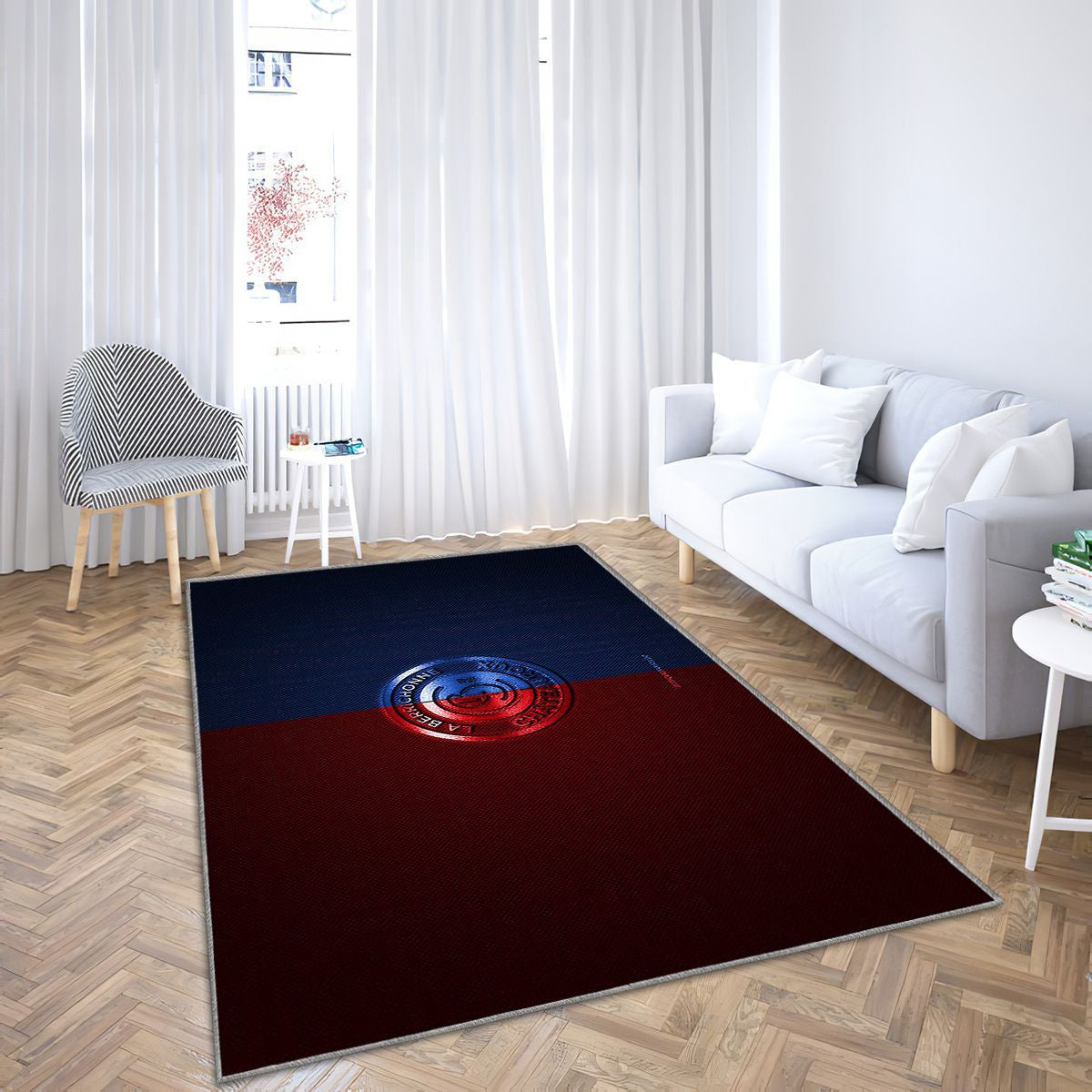Lb Châteauroux Tapis Sol - Tapis De Salon, Ligue 2 Rouge-BleuRouge-Bleu Fibre de Carbone Tapis Art, Tapis pour la décoration de la maison