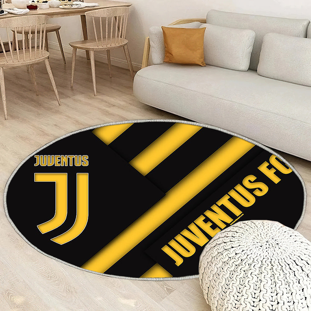 Juventus Fc Tapis Sol - Tapis De Salon, Noir Jaune Ion Serie A Italie Tapis Art, Tapis pour la décoration de la maison