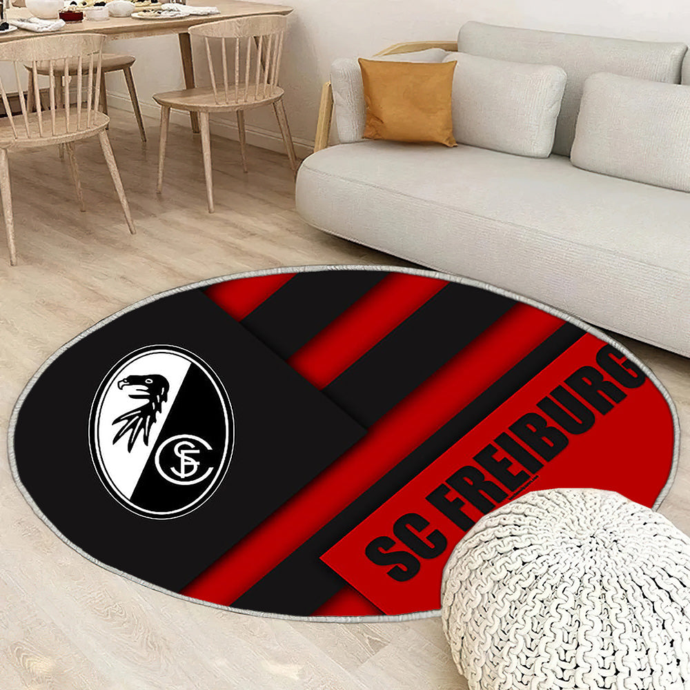 Sc Fribourg Tapis Sol - Tapis De Salon, Club de football allemand White Black Ion Tapis Art, Tapis pour la décoration de la maison