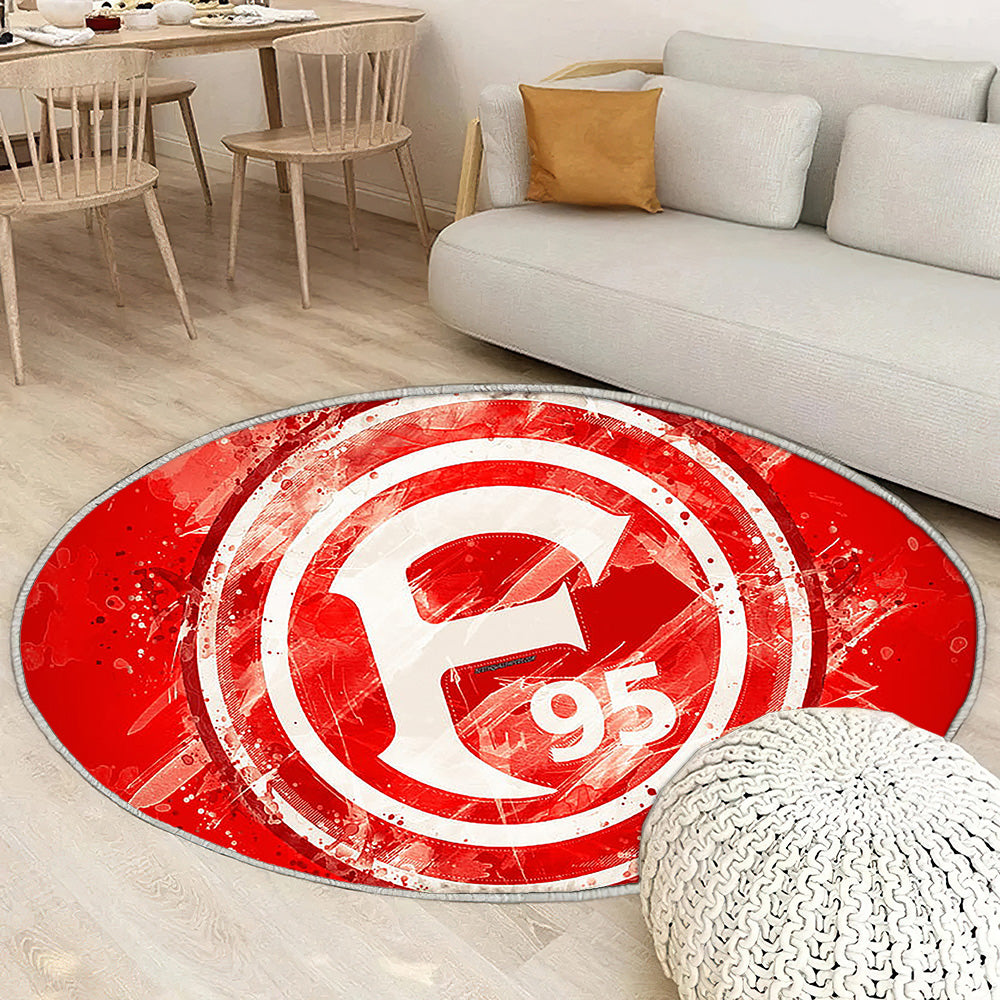 Fortuna Dusseldorf Fc Peinture Artgerman Équipe De Football Bundesliga Tapis Sol - Tapis De Salon, Fond Rouge Tapis Art, Tapis pour la décoration de la maison