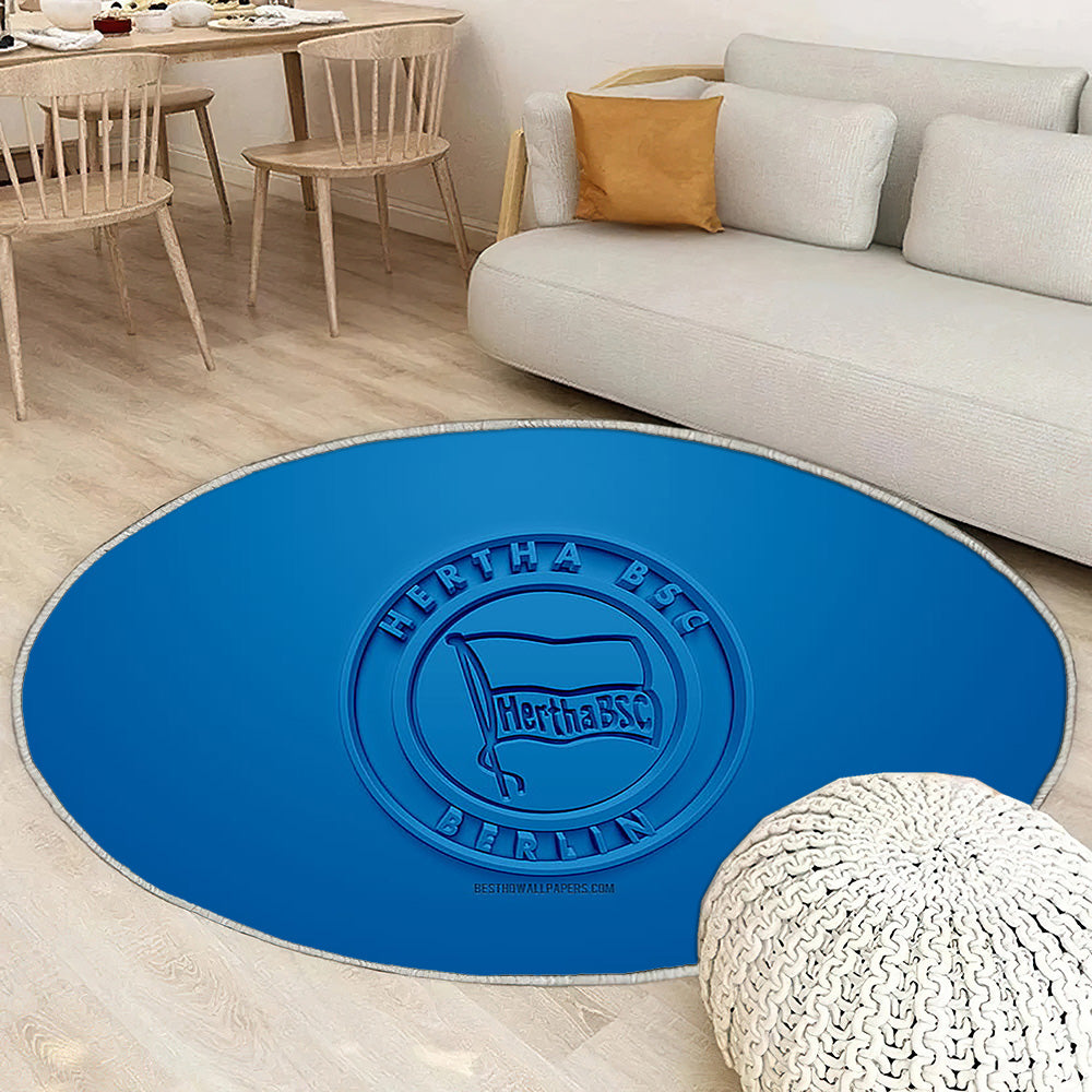 Hertha Bsc Tapis Sol - Tapis De Salon, Club de Football Allemand 3D Bleu Tapis Art, Tapis pour la décoration de la maison