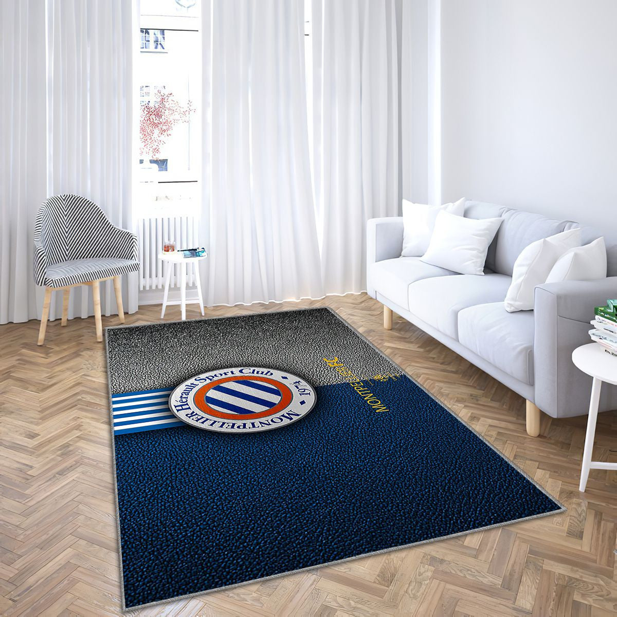 Montpellier Fc Tapis Sol - Tapis De Salon, Ligue 1 Tapis Art, Tapis pour la décoration de la maison