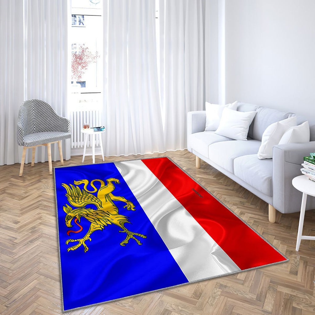 Drapeau de Rostock Tapis Sol - Tapis De Salon, ville allemande Rostock Allemagne Tapis Art, Tapis pour la décoration de la maison