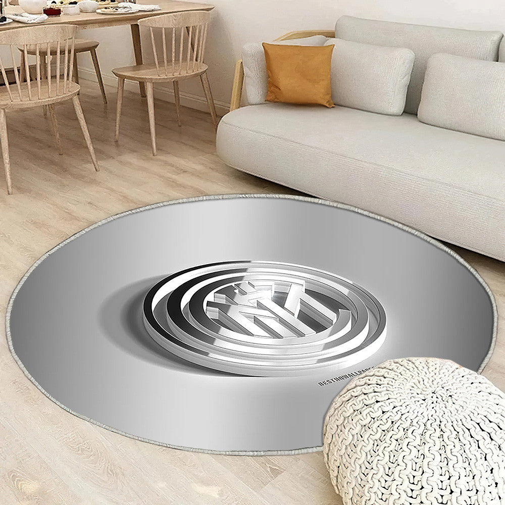 Inter Milan Fc Tapis Sol - Tapis De Salon, 3D Steelitalian Football Club 3D Tapis Art, Tapis pour la décoration de la maison