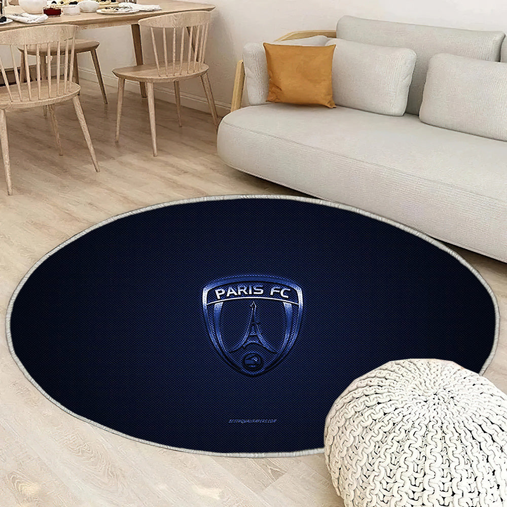 Paris Fc Tapis Sol - Tapis De Salon, Ligue 2 Bluedark Blue Carbon Fiber Tapis Art, Tapis pour la décoration de la maison