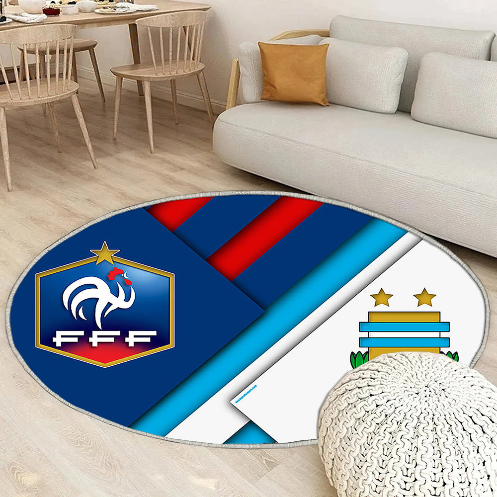 France contre Argentine Tapis Sol - Tapis De Salon, Ion S Coupe du monde de football 2018 Tapis Art, Tapis pour la décoration de la maison