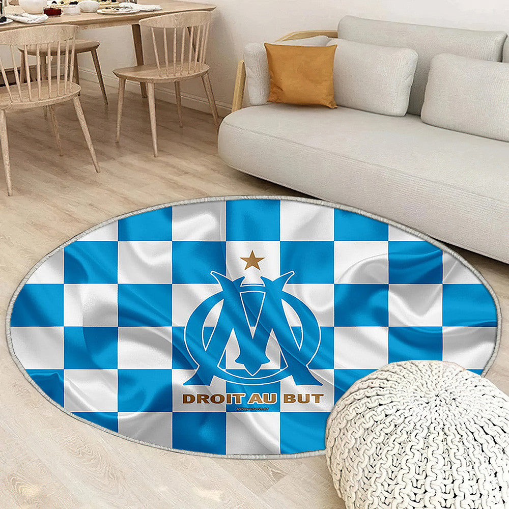 Olympique De Marseillewhite Blue Flag French Football Tapis Sol - Tapis De Salon, Tapis Art, Tapis pour la décoration de la maison