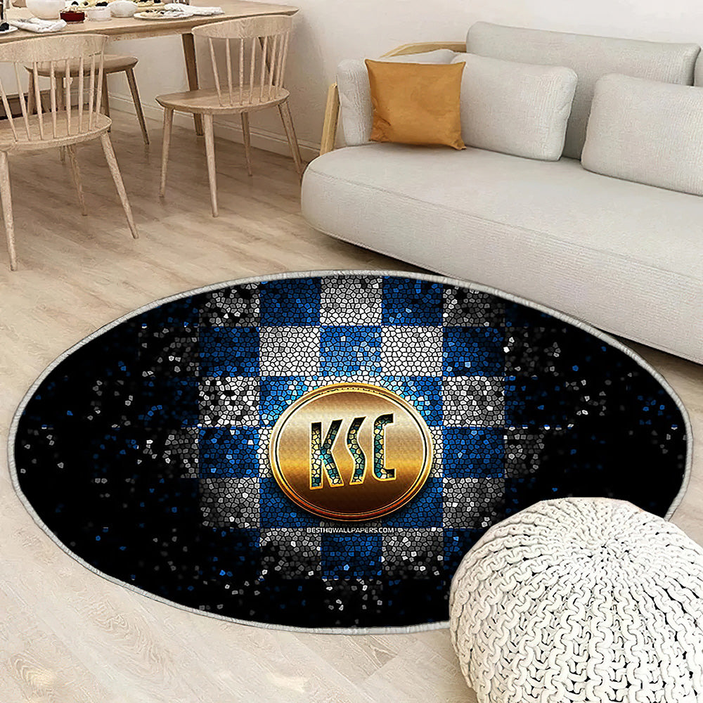 Karlsruher Fc Tapis Sol - Tapis De Salon, Bundesliga 2 Bleu Blanc Football Tapis Art, Tapis pour la décoration de la maison