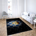 Karlsruher Fc Tapis Sol - Tapis De Salon, Bundesliga 2 Bleu Blanc Football Tapis Art, Tapis pour la décoration de la maison