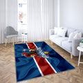 Iserlohn Roosters Club de hockey allemand Hockey Deutsche Eishockey Liga Tapis Sol - Tapis De Salon, Allemagne Drapeau en soie Tapis Art, Tapis pour la décoration de la maison