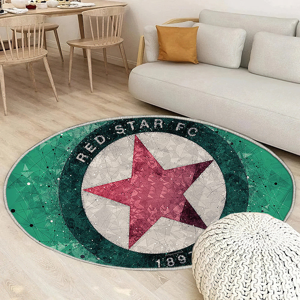 Logo Étoile Rouge Fc Tapis Sol - Tapis De Salon, Football Français Tapis Art, Tapis pour la décoration de la maison