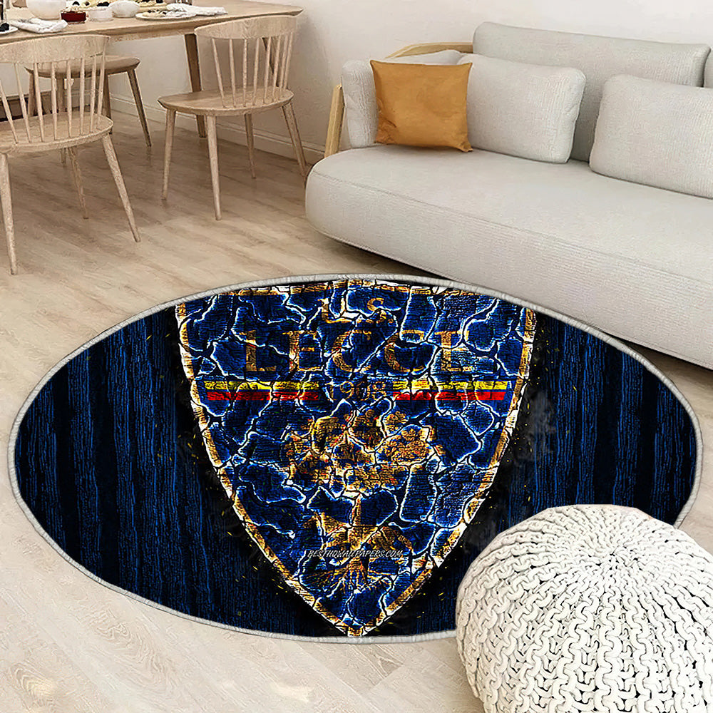 Us Lecce Tapis Sol - Tapis De Salon, Serie B Club de Football Italien en Bois Bleu Tapis Art, Tapis pour la décoration de la maison