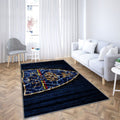 Us Lecce Tapis Sol - Tapis De Salon, Serie B Club de Football Italien en Bois Bleu Tapis Art, Tapis pour la décoration de la maison
