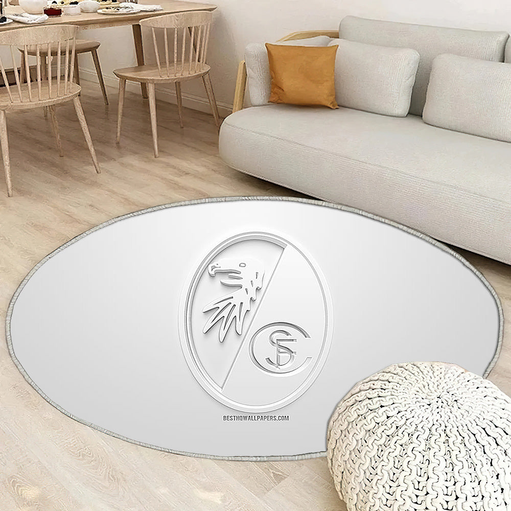 Sc Freiburg Tapis Sol - Tapis De Salon, Club de Football Allemand 3D Blanc Tapis Art, Tapis pour la décoration de la maison