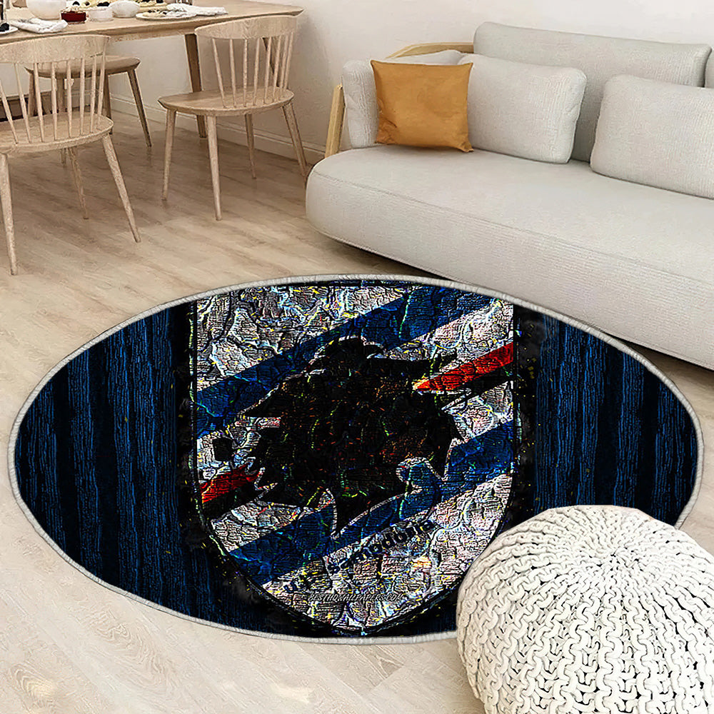 Sampdoria Fc Tapis Sol - Tapis De Salon, Serie A Club de Football Italien en Bois Bleu Tapis Art, Tapis pour la décoration de la maison