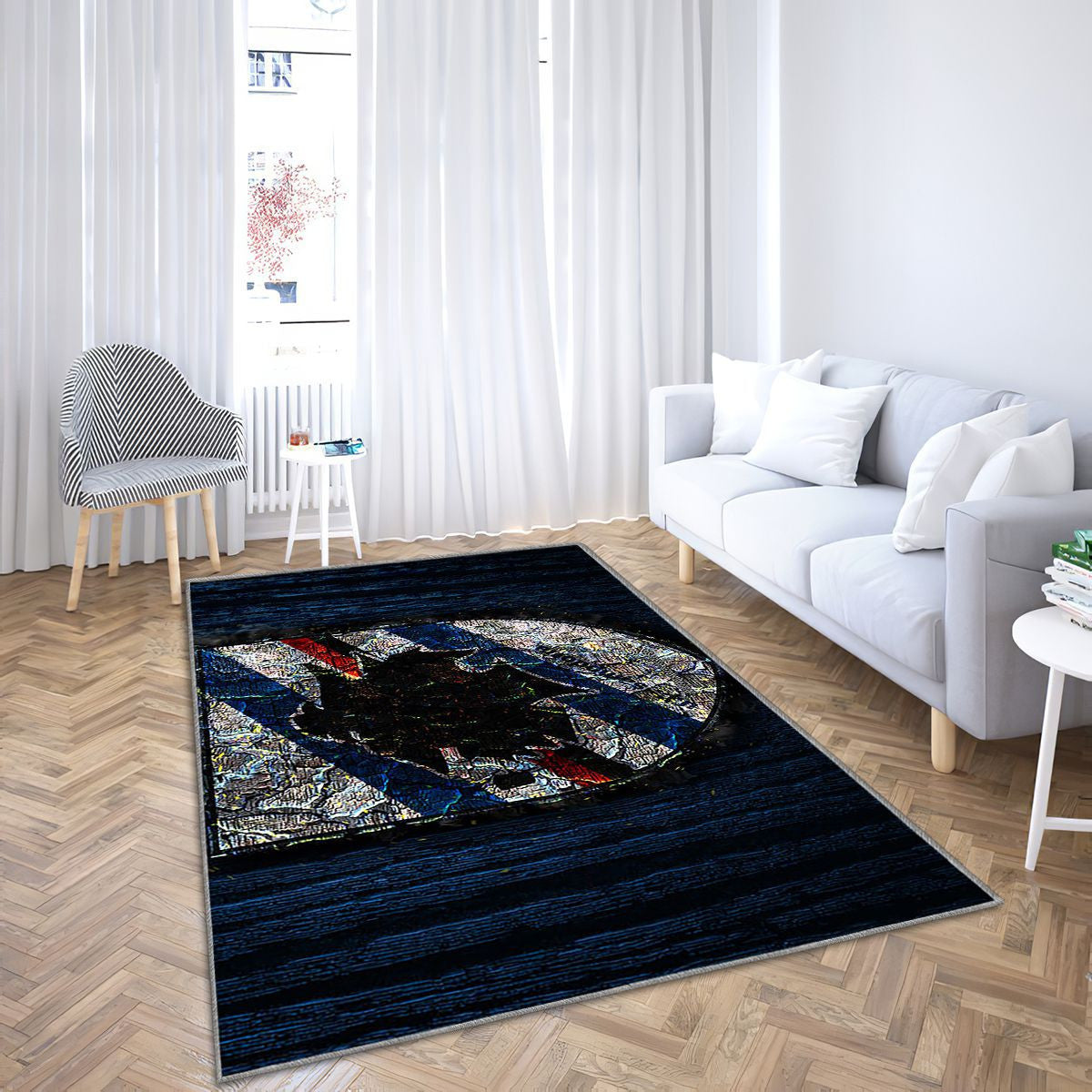 Sampdoria Fc Tapis Sol - Tapis De Salon, Serie A Club de Football Italien en Bois Bleu Tapis Art, Tapis pour la décoration de la maison