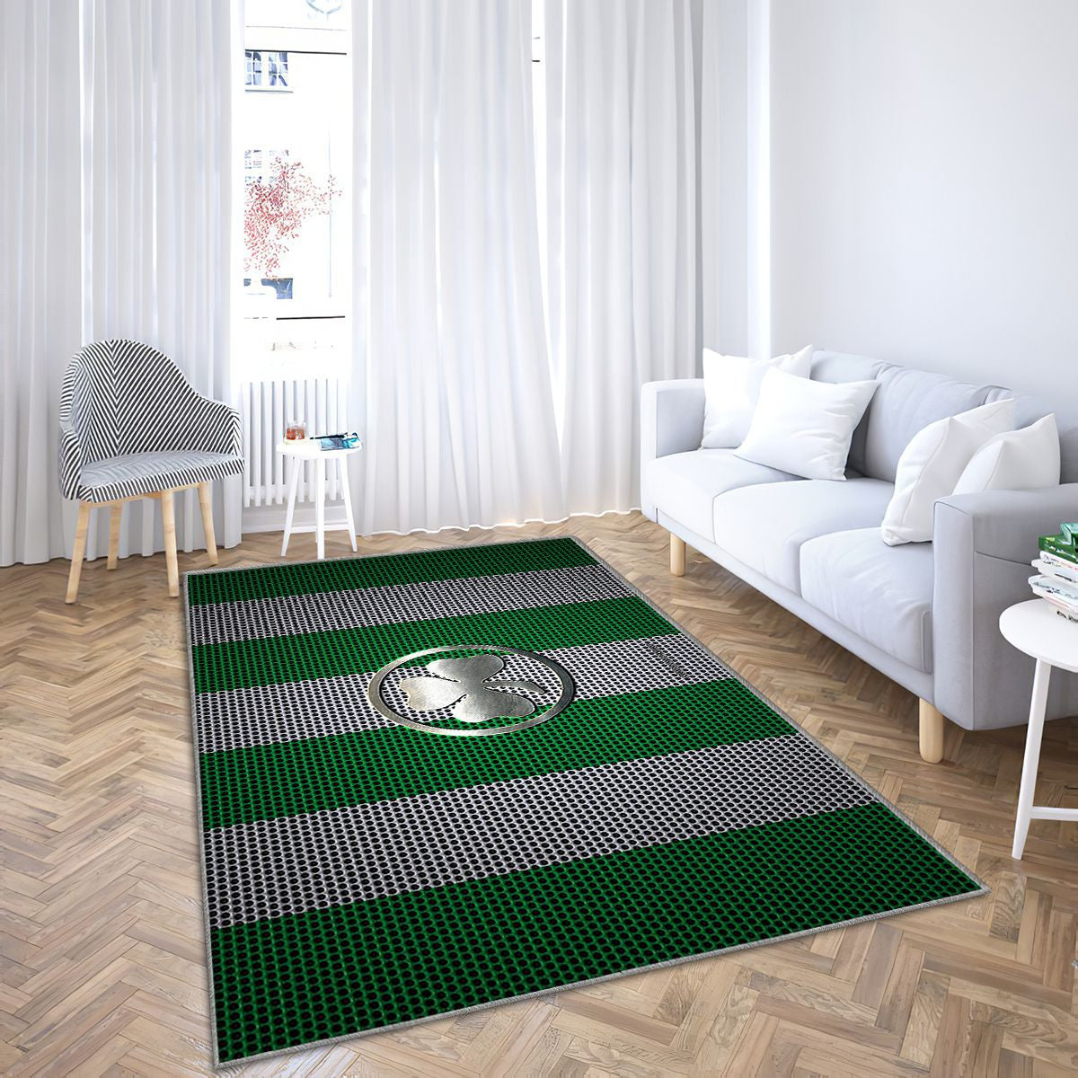 Spvgg Greuther Furth Logogreen-White Mesh Spvgg Greuther Furth Tapis Sol - Tapis De Salon, Furth Allemagne Tapis Art, Tapis pour la décoration de la maison