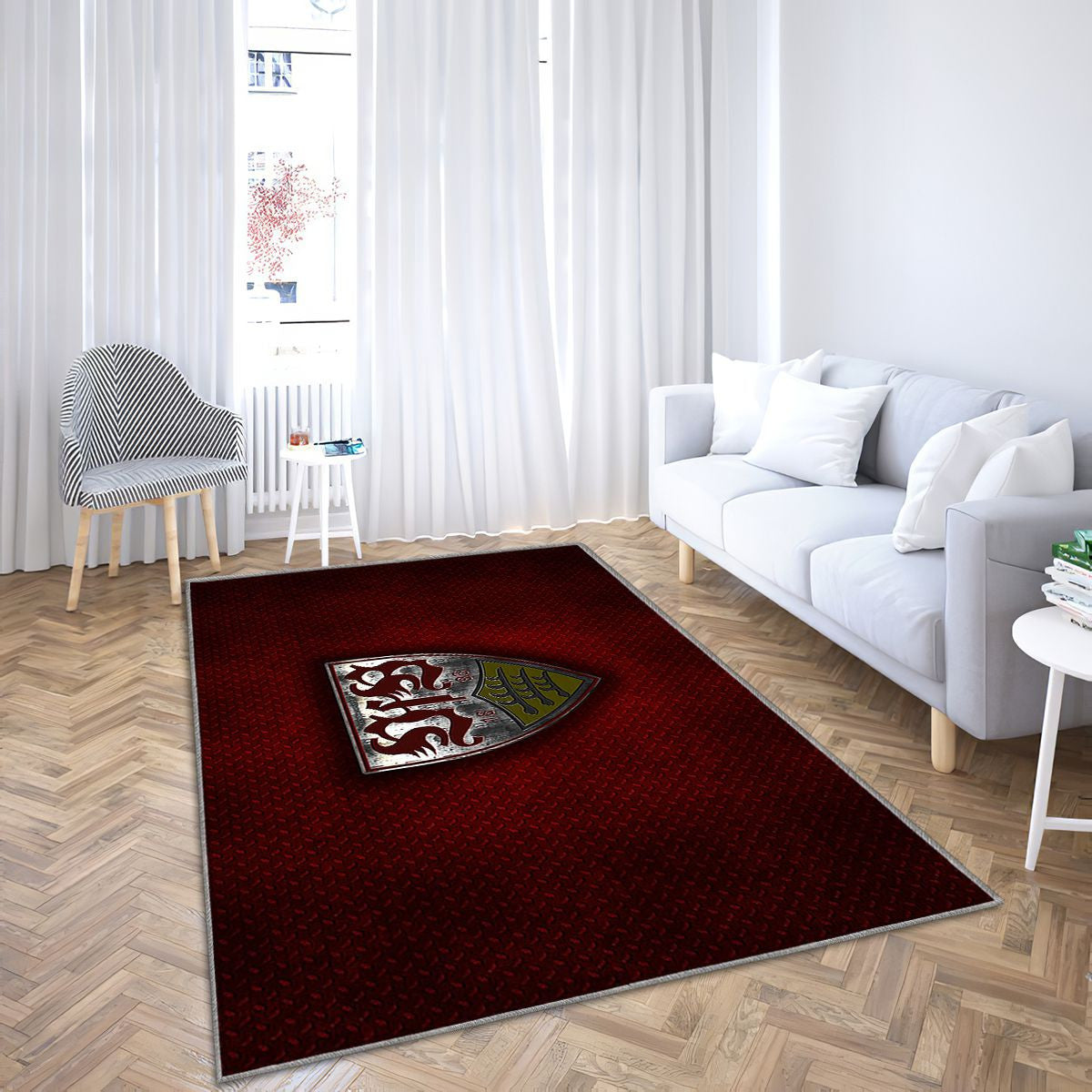 Vfb Stuttgart Tapis Sol - Tapis De Salon, Allemagne Bundesliga Tapis Art, Tapis pour la décoration de la maison