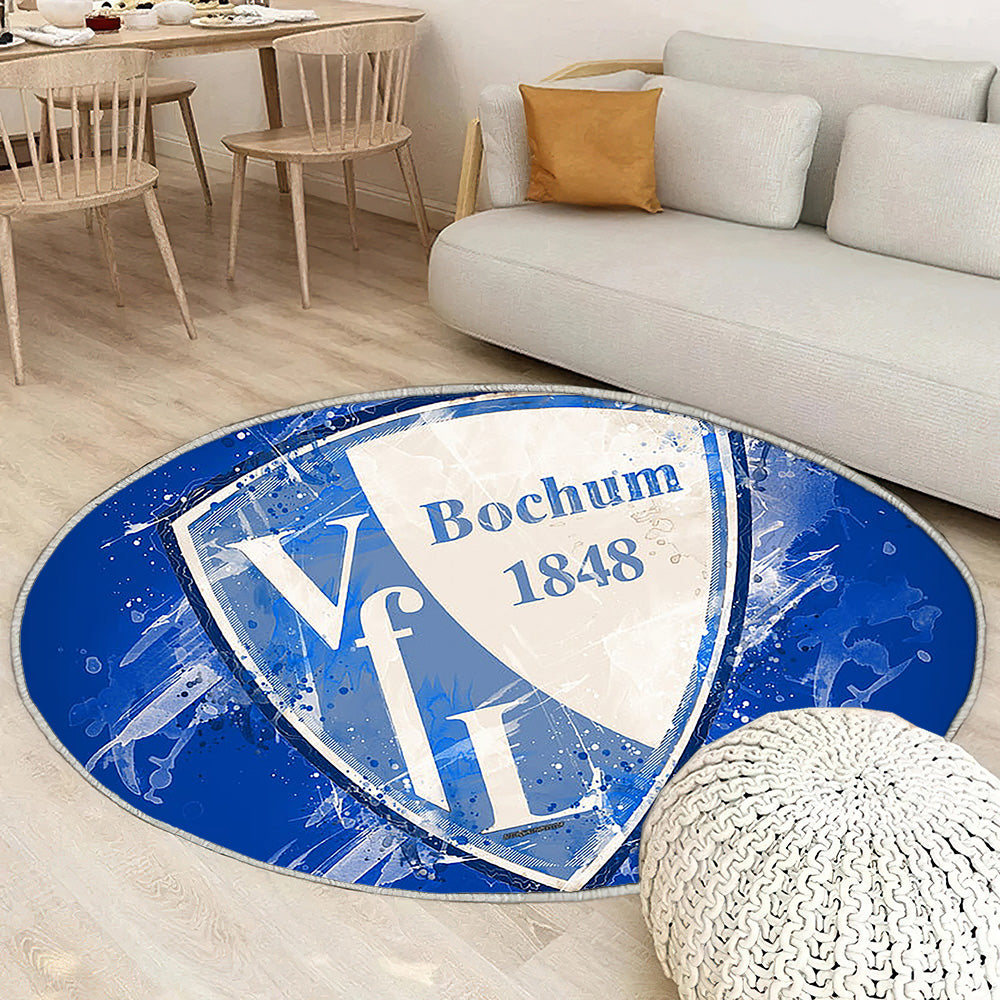 Vfl Bochum Paint Artgerman Football Team Bundesliga 2 Tapis Sol - Tapis De Salon, fond bleu Tapis Art, Tapis pour la décoration de la maison