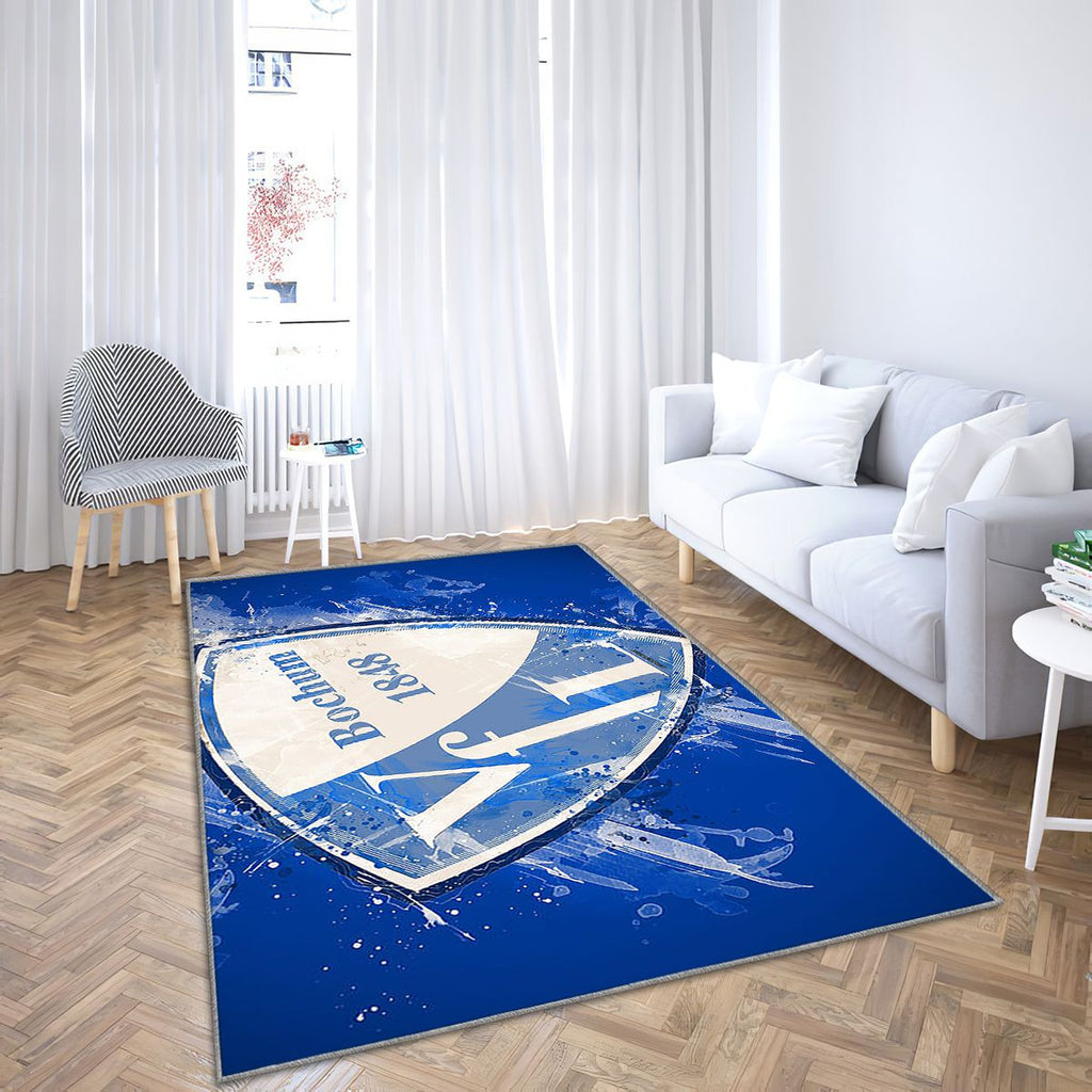 Vfl Bochum Paint Artgerman Football Team Bundesliga 2 Tapis Sol - Tapis De Salon, fond bleu Tapis Art, Tapis pour la décoration de la maison